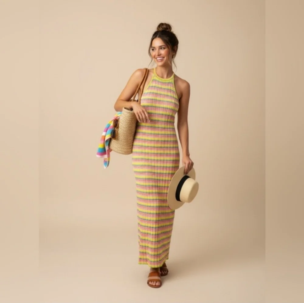 Solid & Striped Women's Metallic Kelly Dress Size M